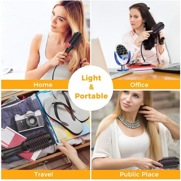 One Step Hot Air Brush (Dryer + Straightener with Gift Sablaon Hair Hold Spray)