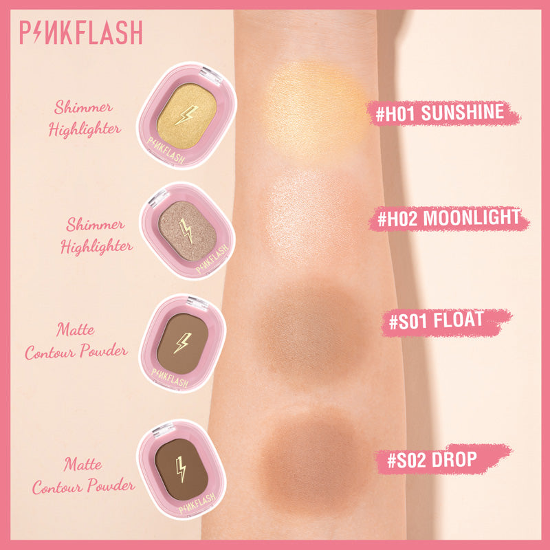 PINKFLASH Shimmer Highlighter & Matte Contour Powder