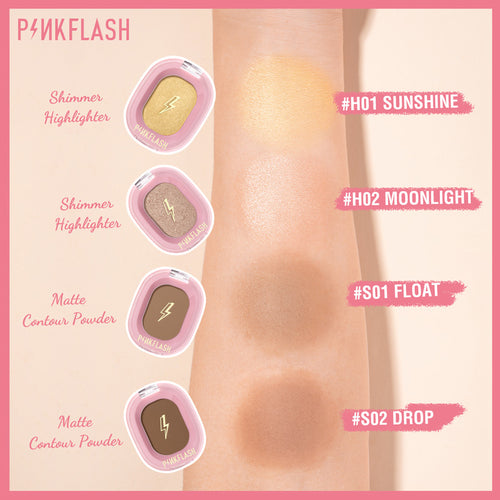PINKFLASH Shimmer Highlighter & Matte Contour Powder