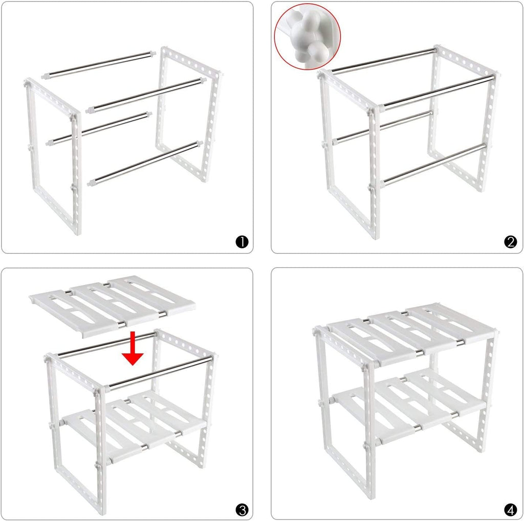 Extendable Stainless Steel Adjustable Undersink Shelf