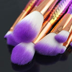 Mermaid Makeup Brush Set, 10 Pcs