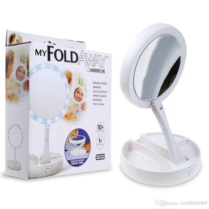 My Fold Away LED Makeup Mirror Double - sided Rotation