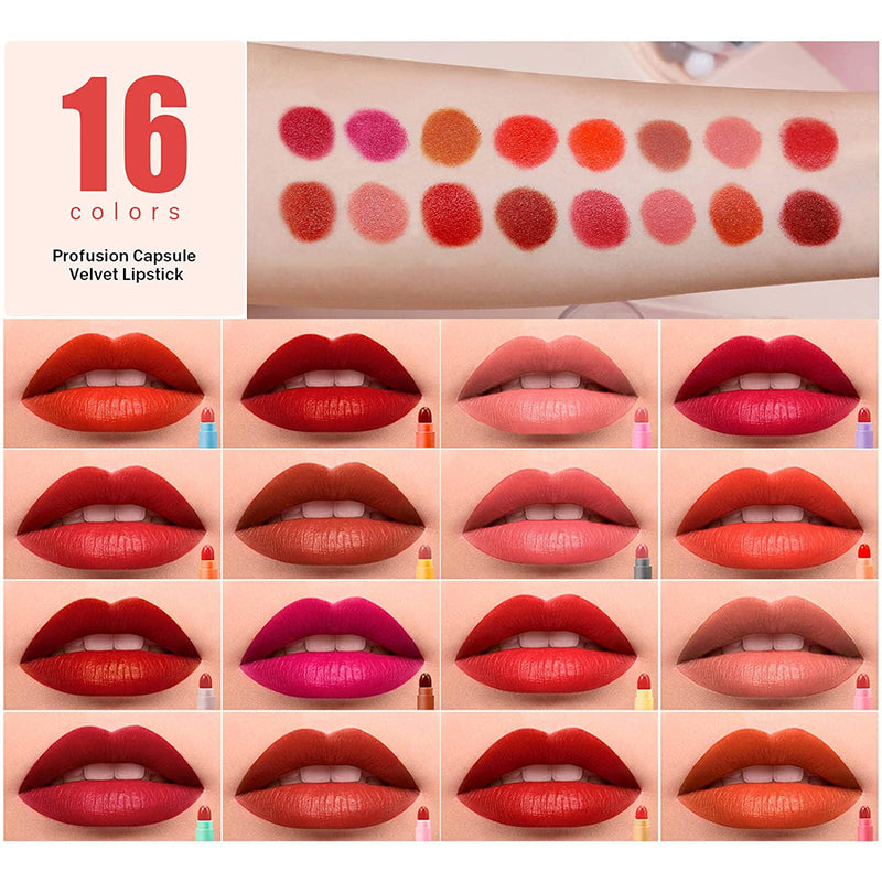 Gelanzi 16 Color Velvet Mini Capsule Lipsticks Matte Lipsticks