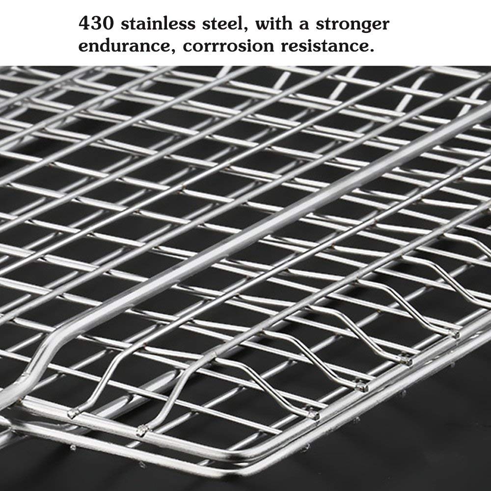 Delavala BBQ and Fish Grill Two Side Wire Net Grill Camping Cookware