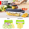 Vegetable Chopper, Onion Chopper, Mandolin Slicer, Pro 10 in 1professional food Chopper multifunctional Vegetable Chopper and Slicer, Dicing Machine, Adjustable Vegetable Cutter With Container(grey)