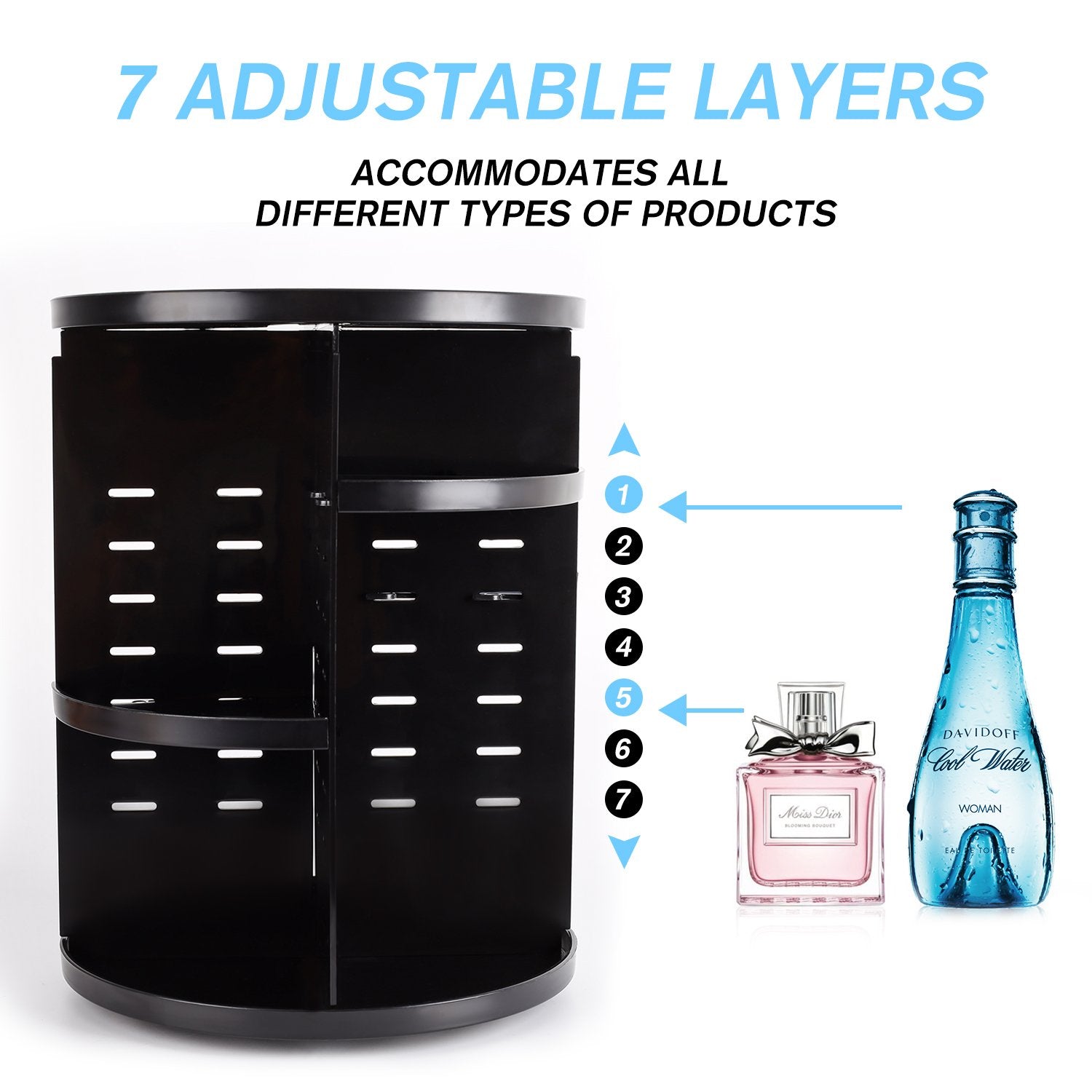 Makeup Organizer 360 Degree Rotating Cosmetic Case Storage