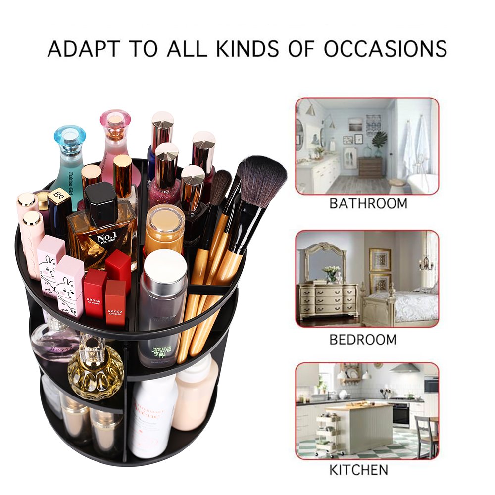 Makeup Organizer 360 Degree Rotating Cosmetic Case Storage