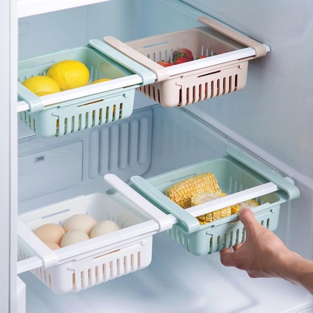 Adjustable Fridge Storage Basket Food Organizer