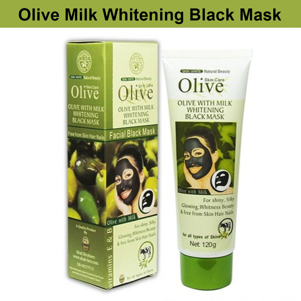 Allergy-free Olive Black Face Mask with Milk Whitening Formula