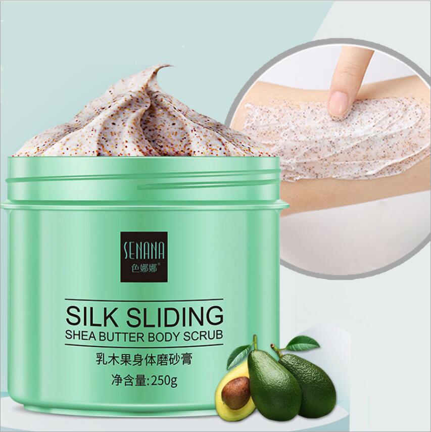 Senana Women's Silk Sliding Shea Butter Body Scrub Exfoliating Deep Cleansing Gel 250g