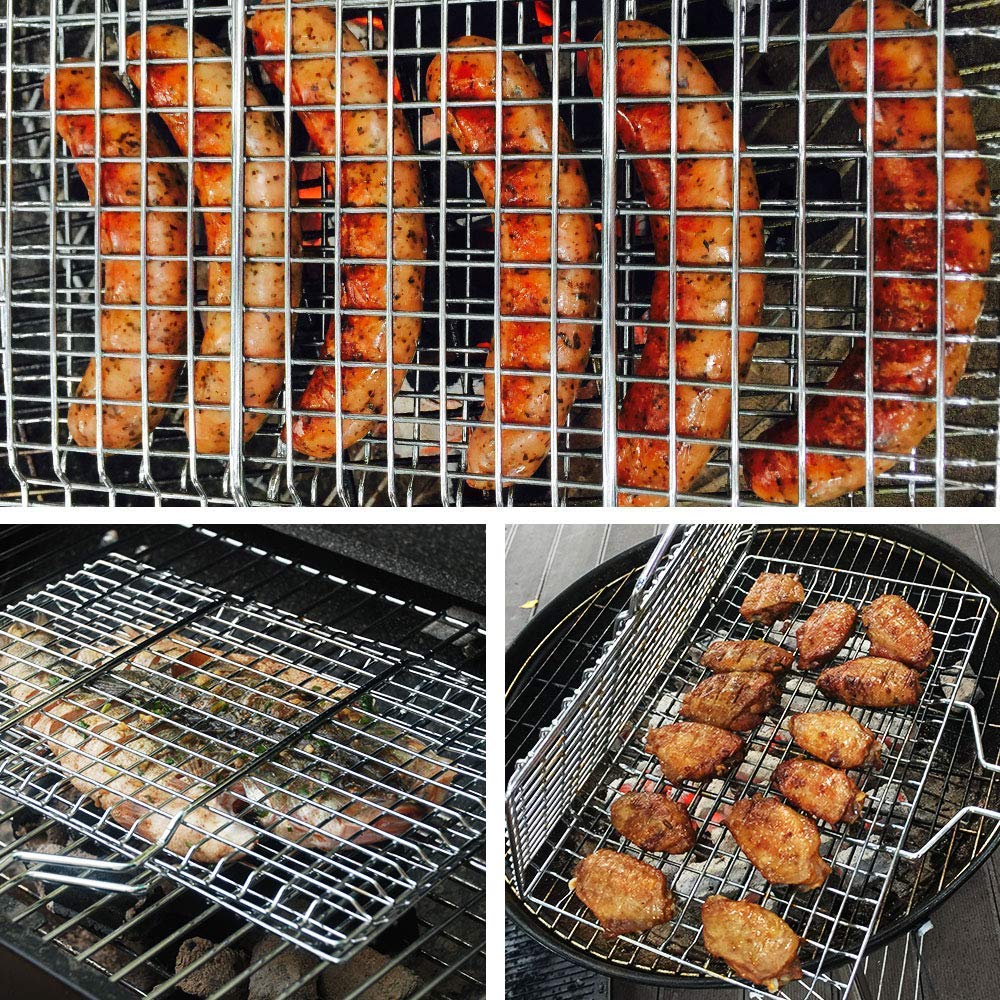 Delavala BBQ and Fish Grill Two Side Wire Net Grill Camping Cookware