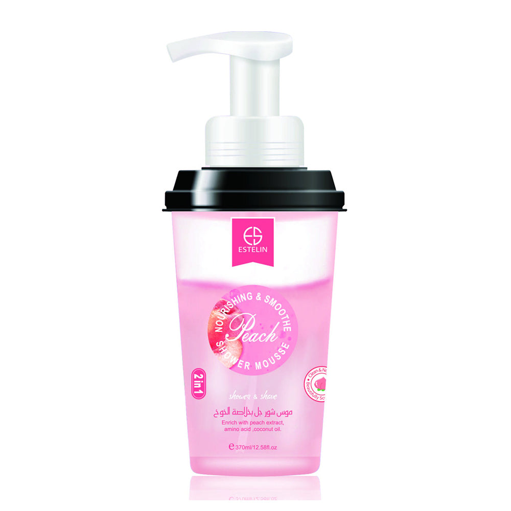 Estelin Peach shower mousse Moisten, relieve skin, clean, cool and refreshing- 370ml