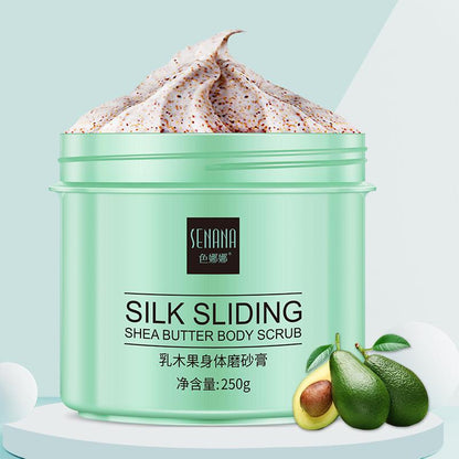 Senana Women's Silk Sliding Shea Butter Body Scrub Exfoliating Deep Cleansing Gel 250g