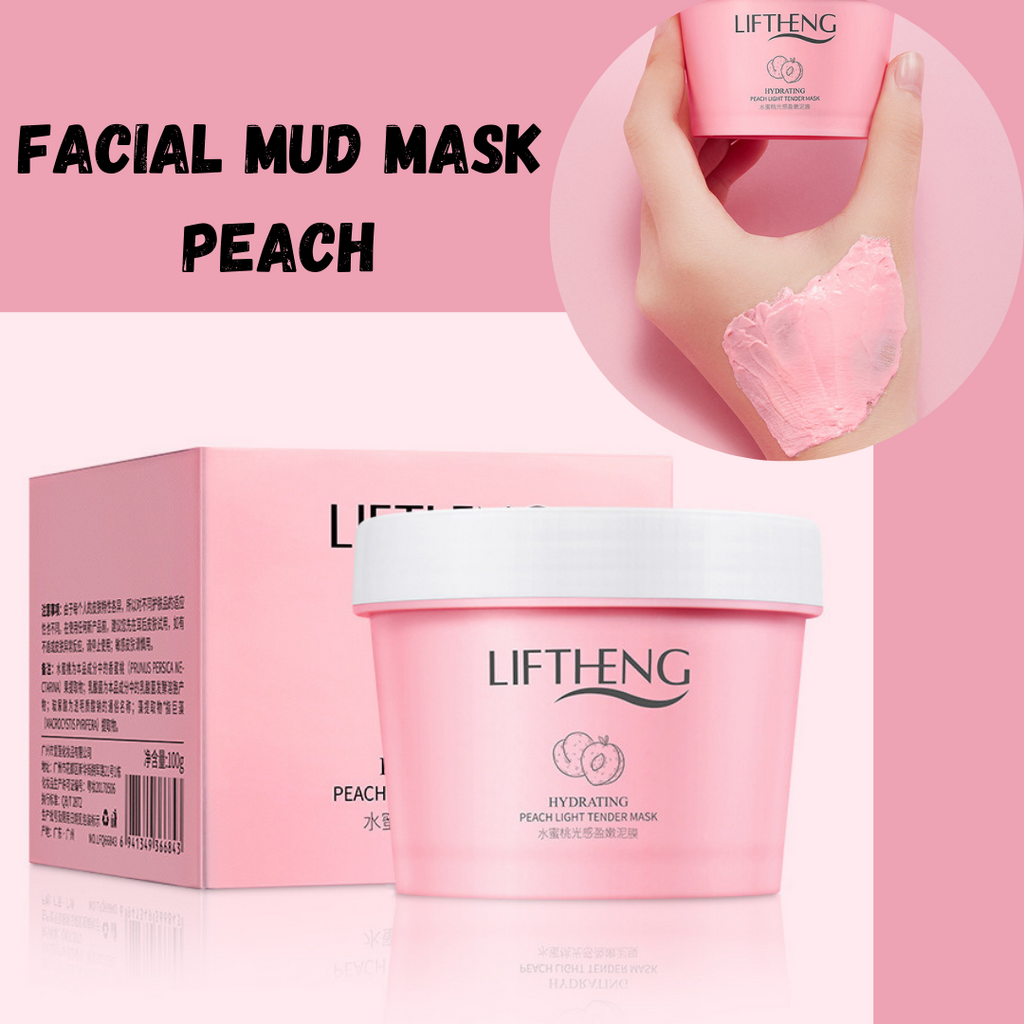 Liftheng Peach Mud Mask Moisturizing Pore Reducing Facial Cleansing 100g