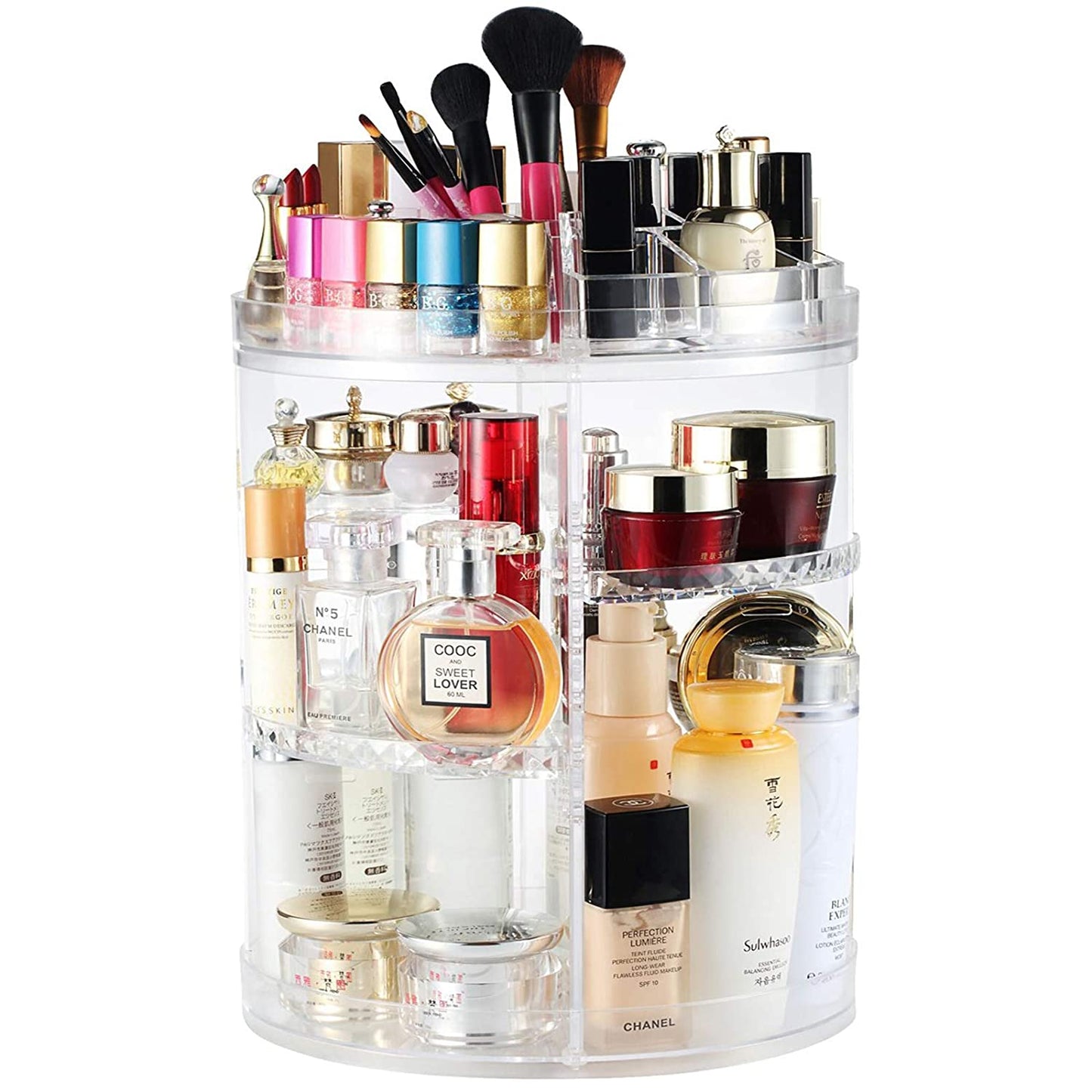 360 Rotating Makeup Crystal Storage Stand Box