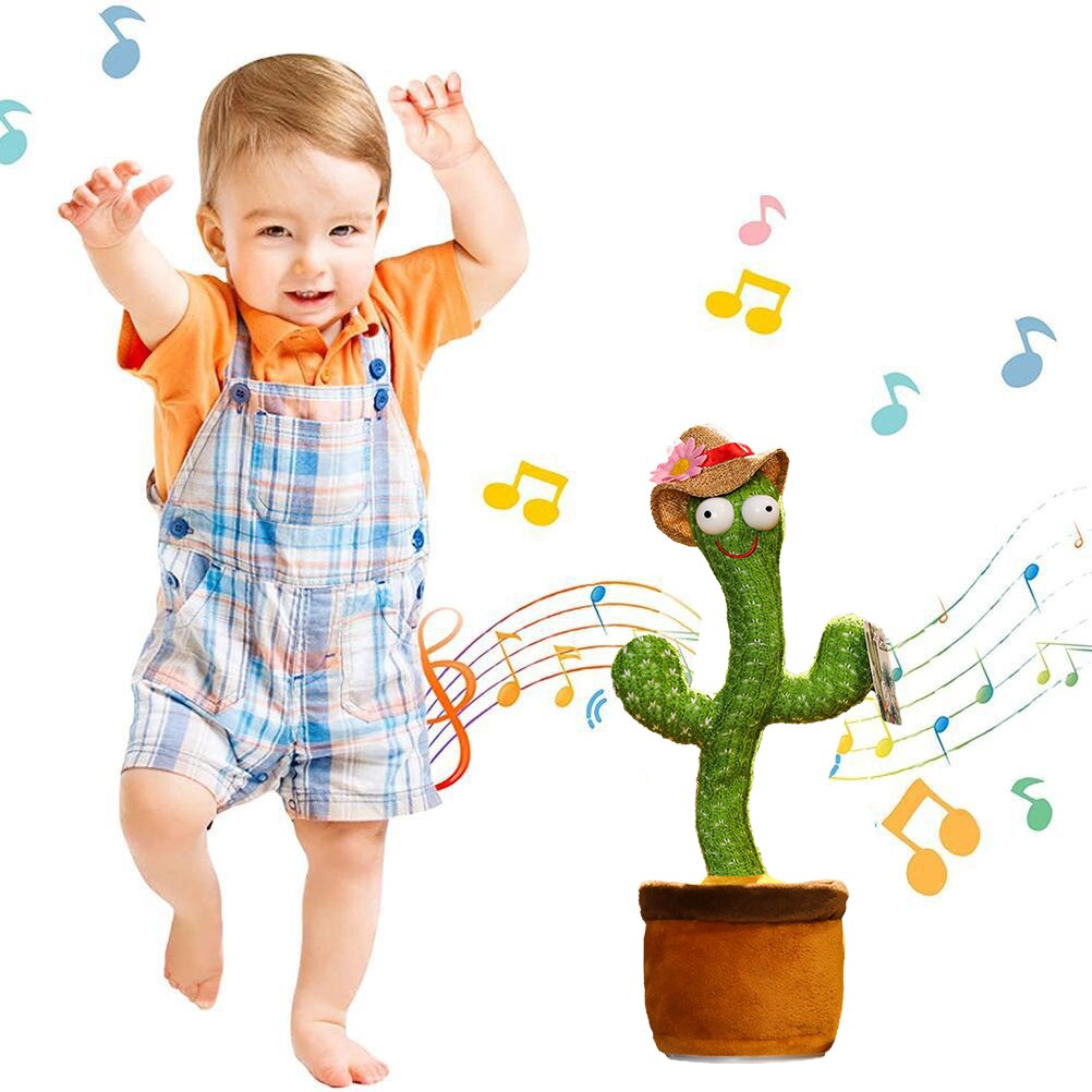 Cute Dancing And Talking Cactus Toy With Hat & 120 Songs (Usb Charging)