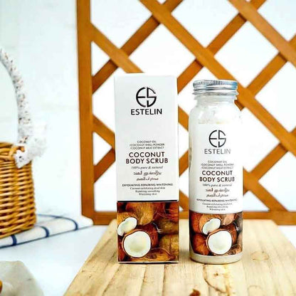 Estelin Coconut Body Scrub- Exfoliating, Repairing & Whitening