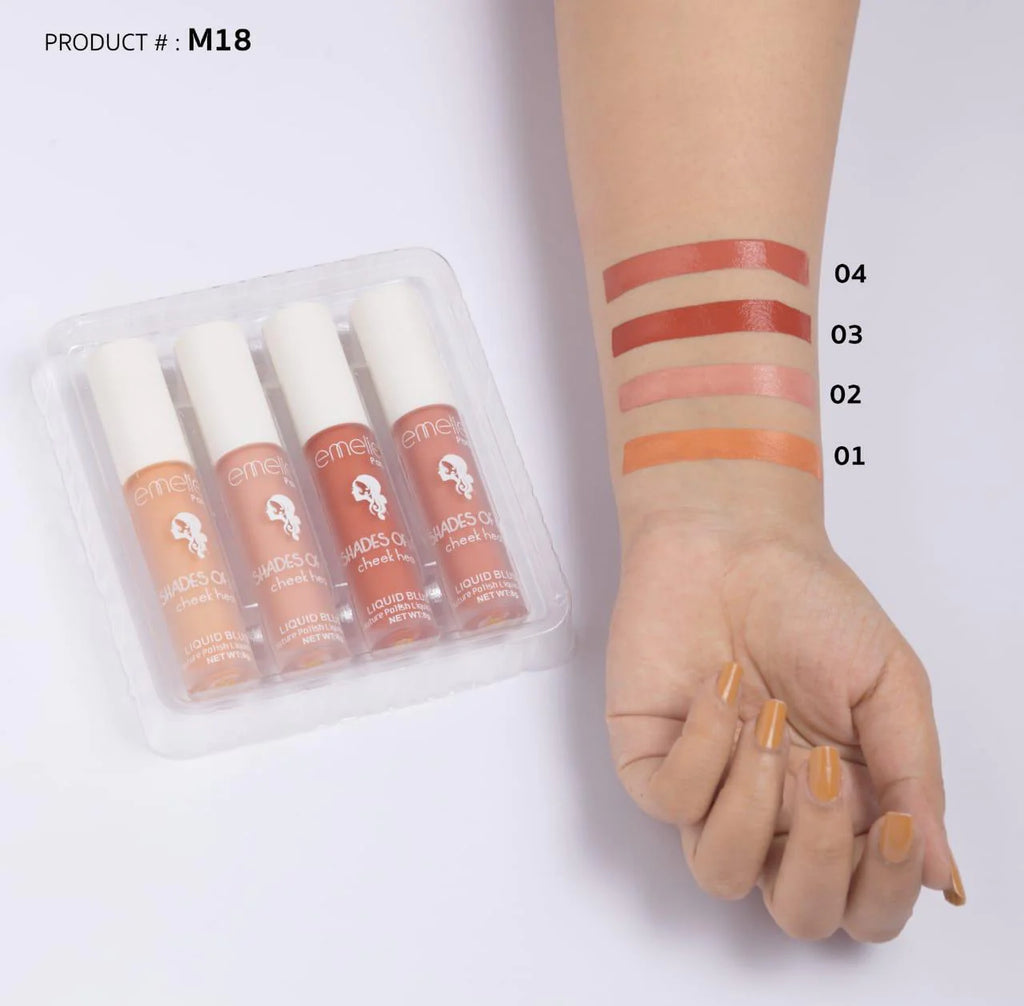 Emelie Liquid Blush Shades Of Me Cheek & Heat (Pack Of 4)