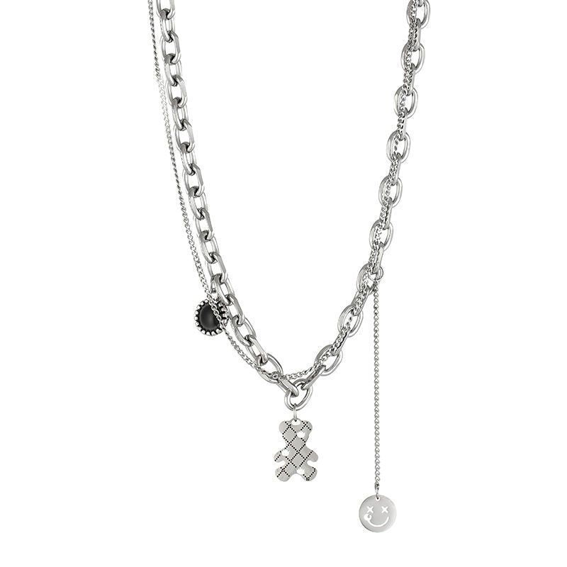 Fashion Jewellery 2 Layer necklace Silver
