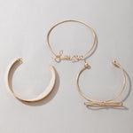 Fashion Jewellery 3 Pcs Golden Bracelet Set