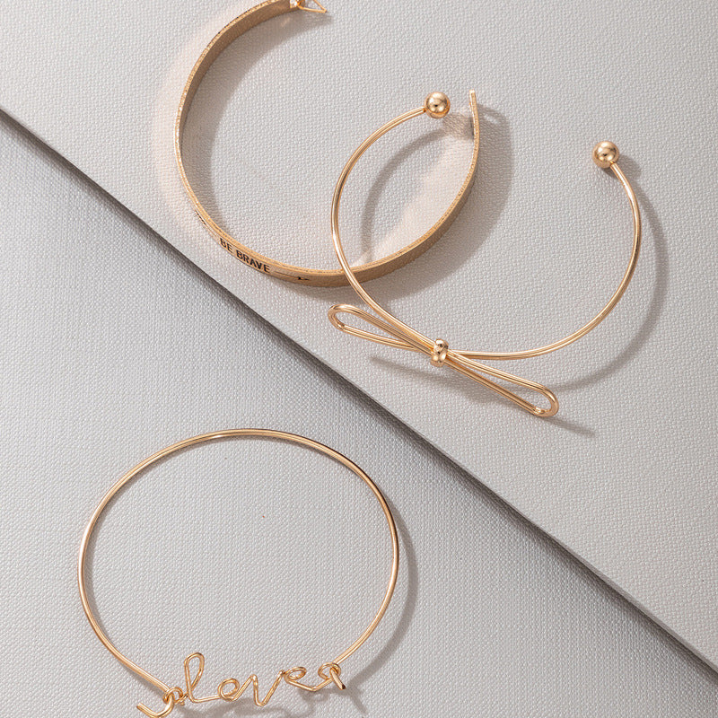 Fashion Jewellery 3 Pcs Golden Bracelet Set