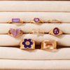 Fashion Jewellery 8 Pcs Ring Set Purple