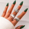 Fashion Jewelry 3 Pcs Halloween Silver Ring Set