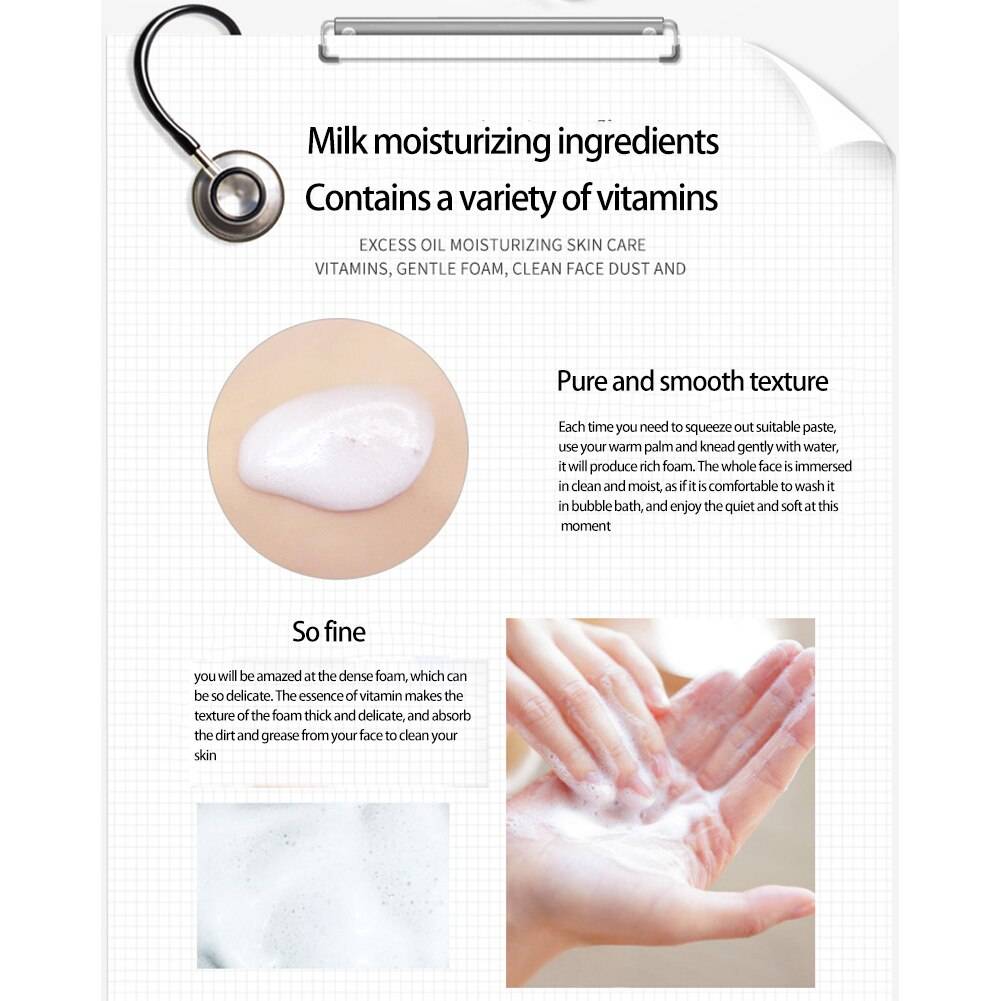 Bioaqua V7 Deep Hydration Moisturizing Milk Cleansing Facial Cleanser