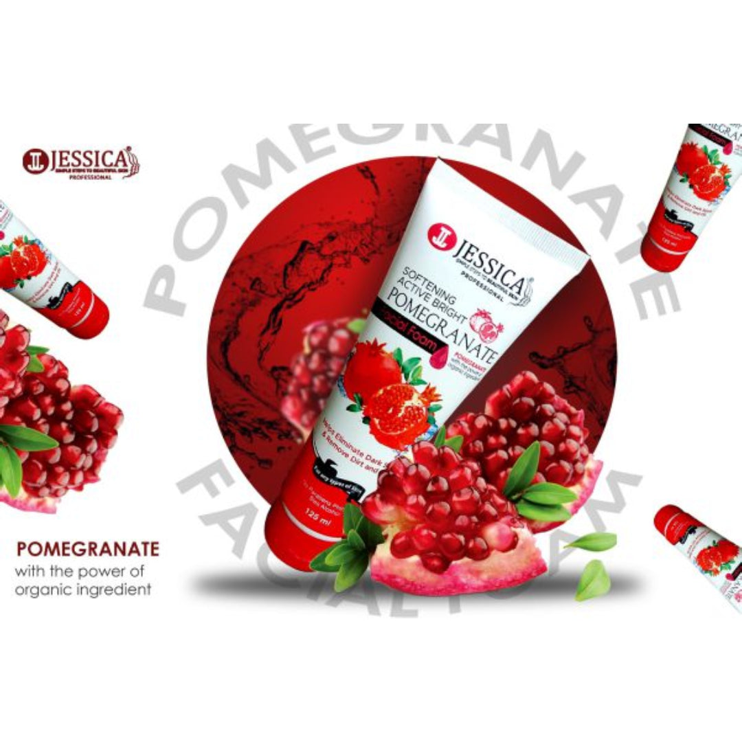 Jessica Softening Active Bright Pomegranate Facial Foam Face Wash