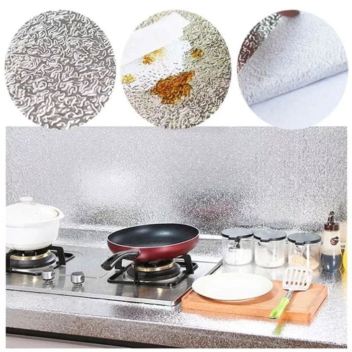 KITCHEN OIL PROOF SELF ADHESIVE ALUMINUM FOIL STICKERS
