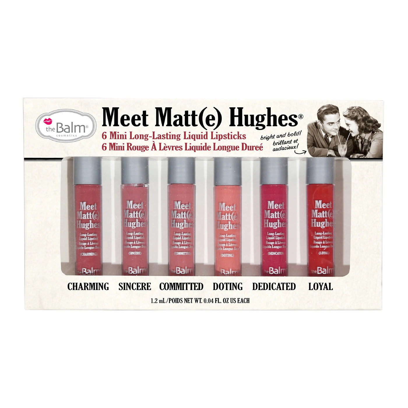 The Balm Meet Matte Hughes Mini Long-Lasting Liquid Lipgloss (Pack of 6)