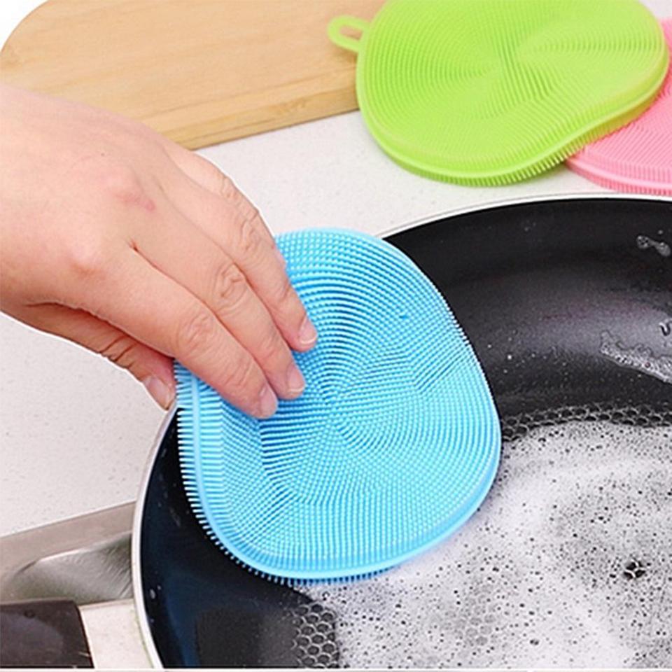 3 pcs Silicon Dish Washing Scrubber Pad (3pcs Set)