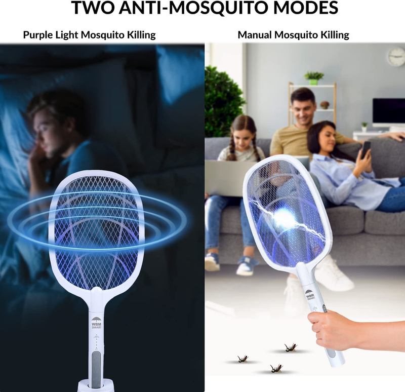 Sogo Rechargeable Electric Mosquito Killer Racket Glow Electric Fly Swatter, Rechargeable Bug Zapper