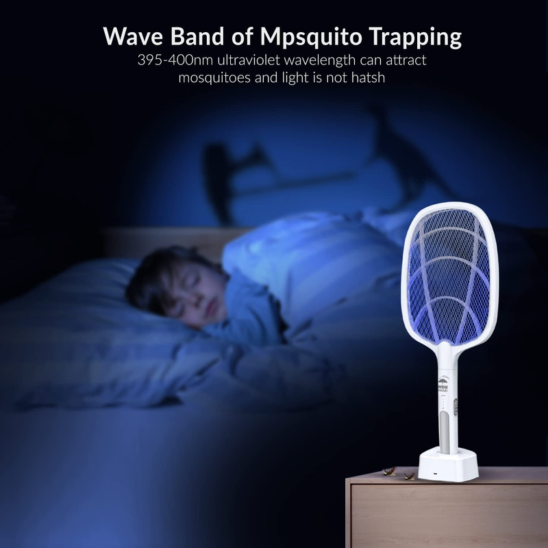 Sogo Rechargeable Electric Mosquito Killer Racket Glow Electric Fly Swatter, Rechargeable Bug Zapper