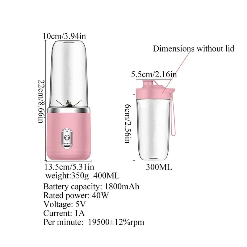 USB Juicer 6 Blade With 500ml Glass