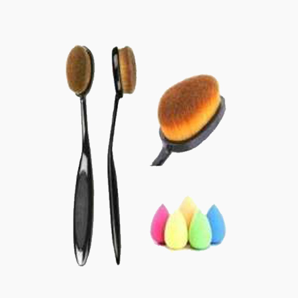 Oval Brush With Beauty Blender Sponge