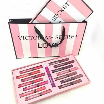 VICTORIA'S SECRET VELVET MATTE CREAM LIPGLOSS BOX 15Pcs