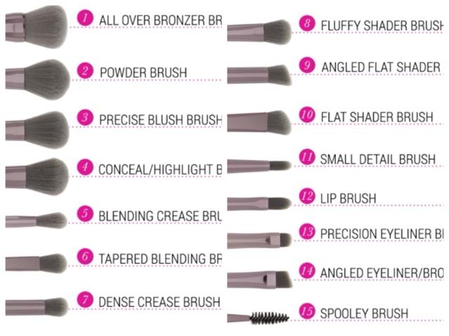 BH Cosmetics Lavish Elegance 15 Piece Brush Set with Bag