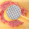 Bamboo Wooden Stainless Steel Meat Tenderizer With Teeth End / Steak Pointed Wooden Hammer