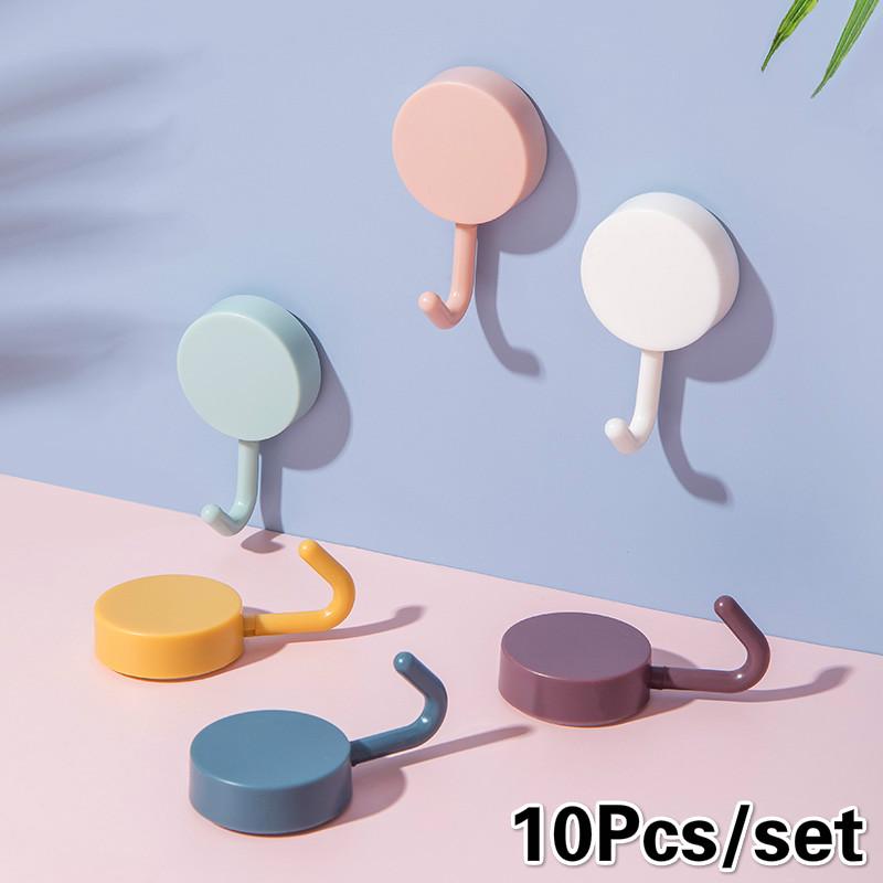 Round Decorative Double Sided Self Adhesive Wall Hook Pak Of 10