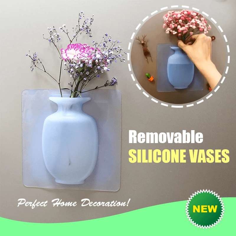 Silicone Flower Vase Self-Adhesive Home Decoration