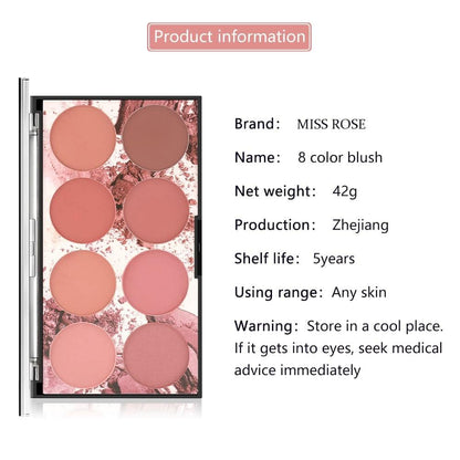 Miss Rose 8 Color Blush Palette