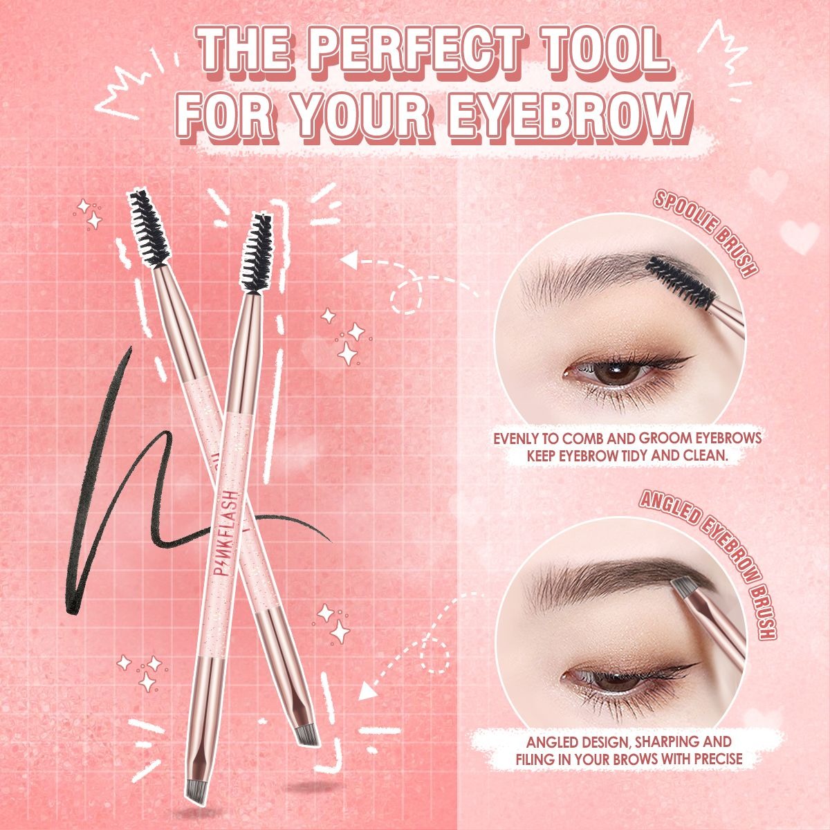 PINKFLASH 2in1 Eyebrow Brush