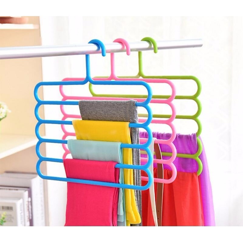 Multi-purpose Clothes Hanger Practical 5 Layers (Random Color)