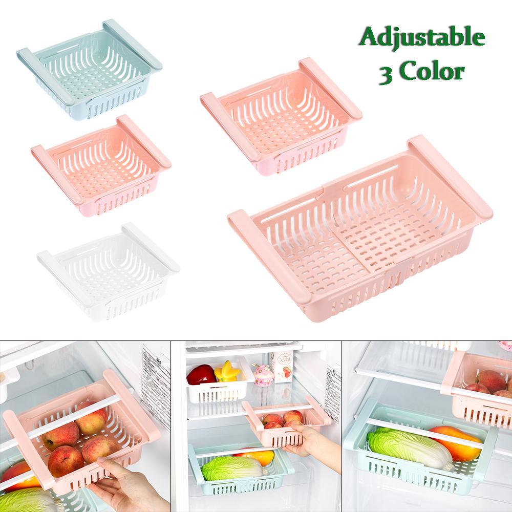 Adjustable Fridge Storage Basket Food Organizer