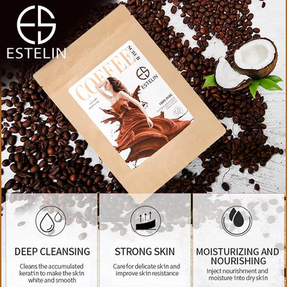 Estelin Coffee 100% Pure Natural Body Scrub by Dr.Rashel - Pack of 7