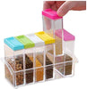 6 Piece Clear Seasoning Rack Spice Pots / Multipurpose Acrylic Containers