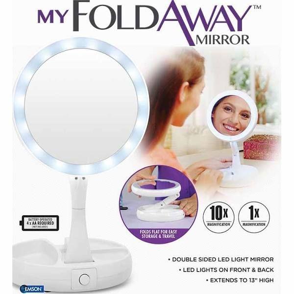 My Fold Away LED Makeup Mirror Double - sided Rotation