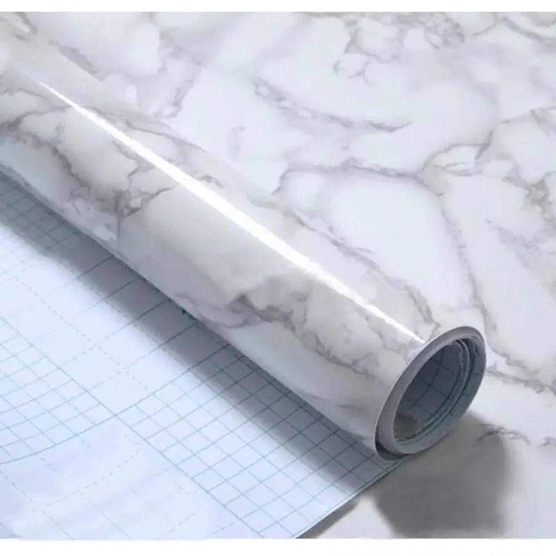 PVC Waterproof Marble Wallpapers Self Adhesive Wallpaper Kitchen Cabinets Countertop Stickers