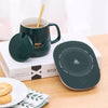 Ceramic Coffee Cup With Heating Pad, Mug Warmer Mat